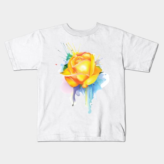 Yellow Rose Kids T-Shirt by Madelyn_Frere